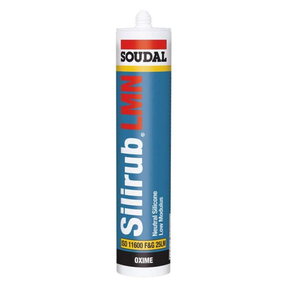 Soudal Silirub 270ml Sanitary Silicone Sealant Pack of 24 Professional Waterproof Flexible Sealant