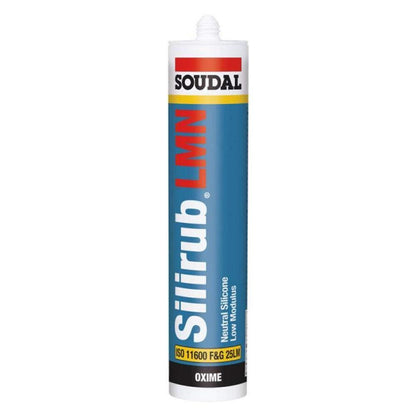 Soudal Silirub 270ml Sanitary Silicone Sealant Pack of 24 Professional Waterproof Flexible Sealant