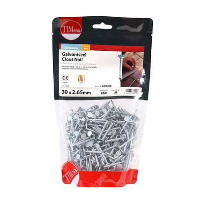 TIMCO Clout Nail - Galvanised 30 x 2.65 Pack 1