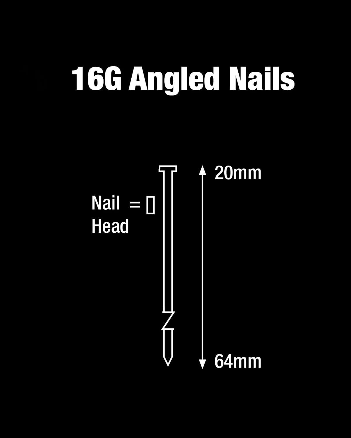 Tacwise 16G/50mm Finish Nails, 0298, 16G Finish Nails, Pack of 2500, Galvanised