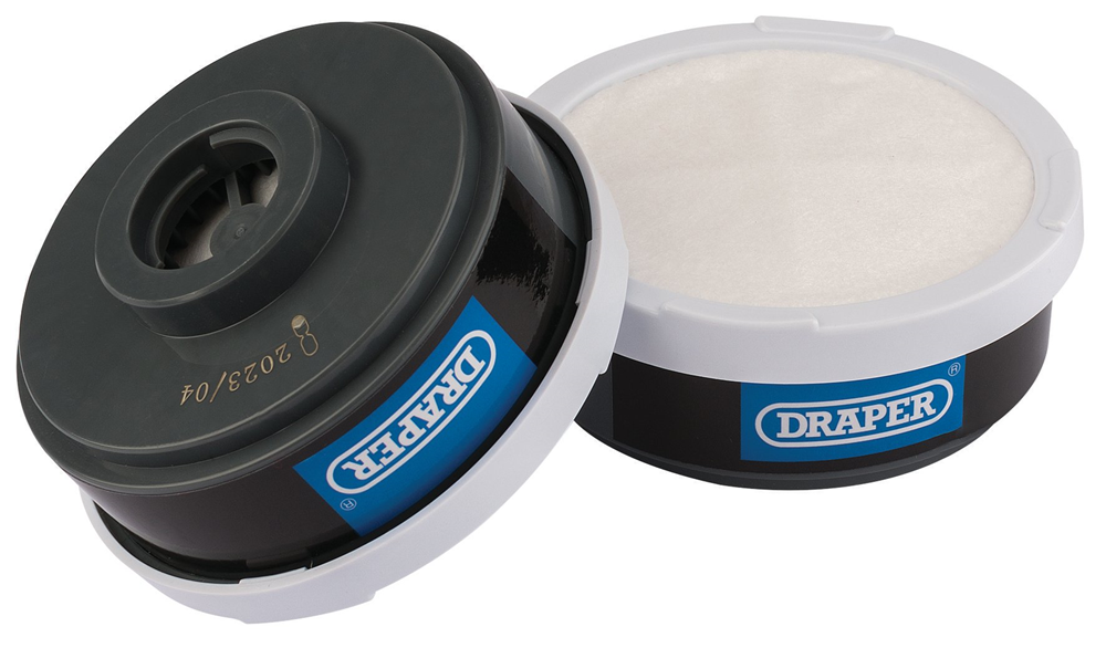 Draper 2 X COMBINATION A1P2 FILTERS 03030 Combined Vapour and Dust Filter Respirator