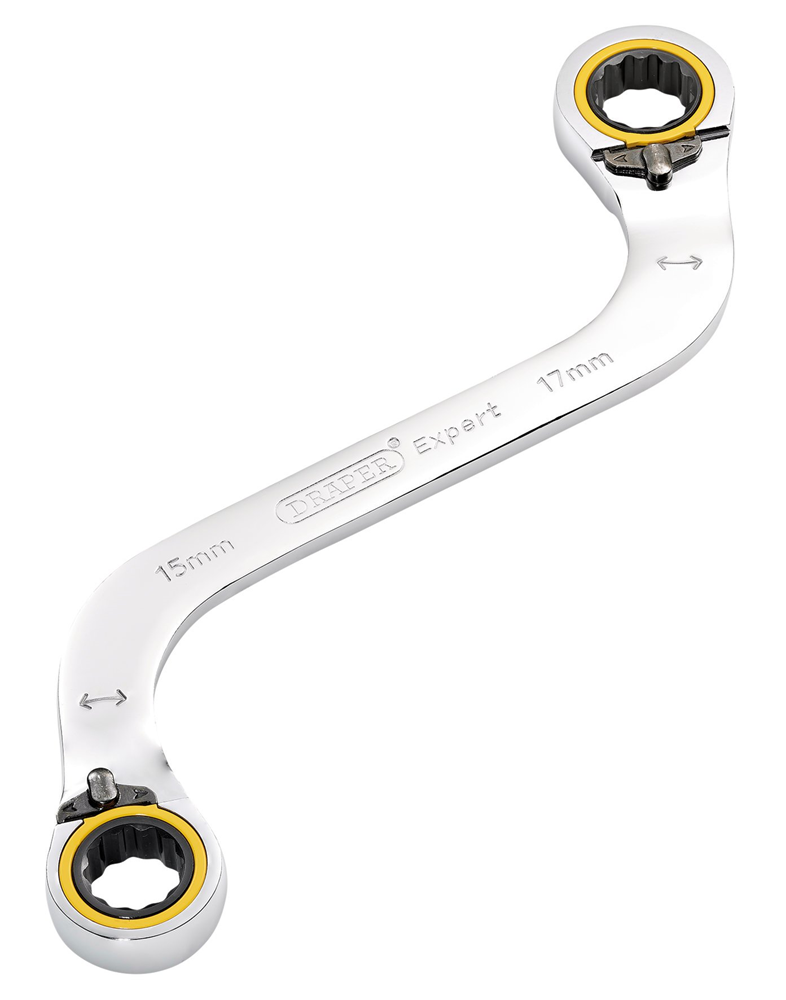 Draper 15X17MM S RATCHET SPAN 03945 HI-TORQÂ® Double Ring Ratchet S-Shape Spanners