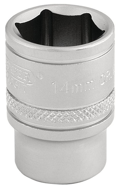 Draper 14MM 6PT SOCKET 3/8 DR-PCKD 16540 3/8" Sq. Dr. Metric Sockets (Micro Satin Chrome)