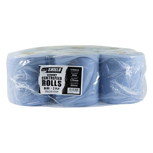 TIMCO Centrefeed Rolls Blue Econ 66m x 175mm Blue Pack 6