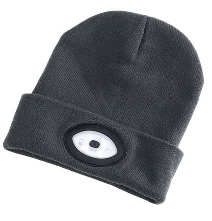 Draper BEANIE WITH TORCH - GREY 99522 99522 Beanie Hat with Rechargeable Torch, One Size, 1W, 100 Lumens