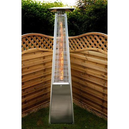 Dellonda DG99 13kW Pyramid Gas Patio Heater 13kW Commercial/Garden Use - Stainless Steel | Tip-Over Switch, Adjustable | Innovative design of Gas