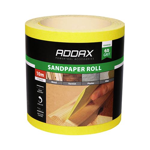 TIMCO Sandpaper Roll Yellow P60 115mm x 10m Yellow Pack 1
