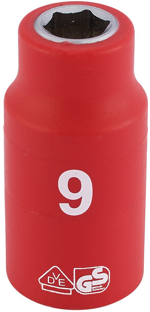 Draper 9MM VDE 3/8 INSUL. SOCKET 31556 31556 Metric VDE Sockets, 3/8" Sq. Dr.