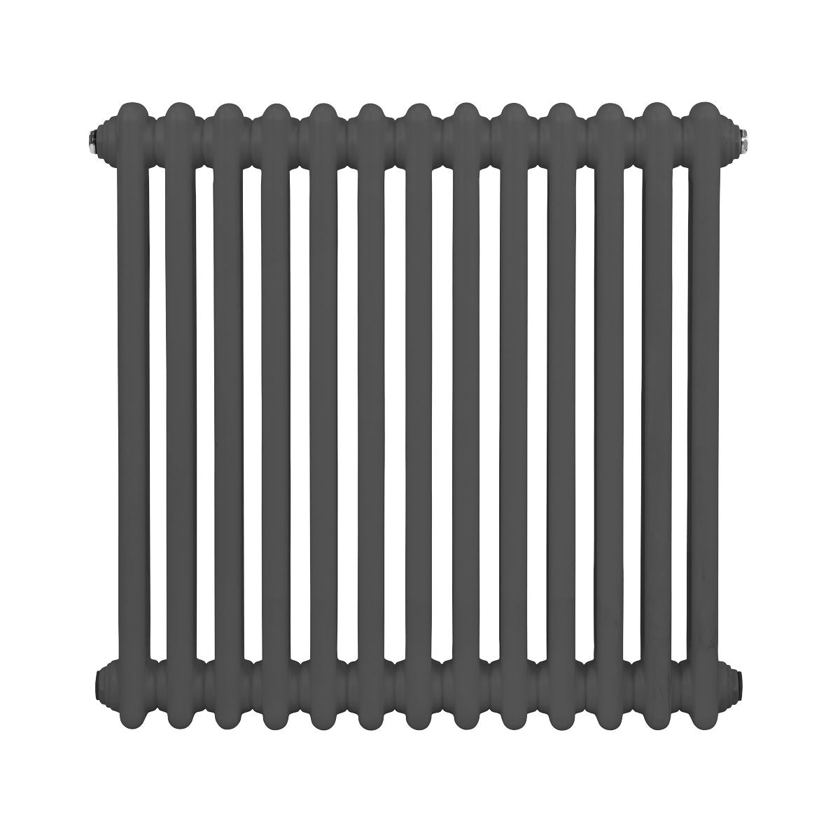 Baridi DH357 Horizontal Traditional 2 Column Radiator 600 x 607mm - Anthracite | Steel | Horizontal traditional two column radiator delivers a BTU