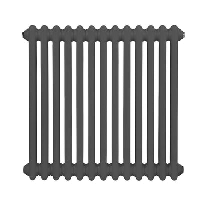 Baridi DH357 Horizontal Traditional 2 Column Radiator 600 x 607mm - Anthracite | Steel | Horizontal traditional two column radiator delivers a BTU