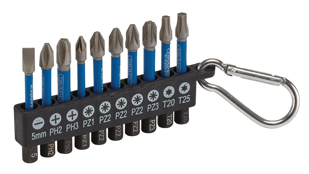 Draper 10PC IMPACT S/DRIVER SET 04933 Impact Screwdriver Bit Set, 50mm, 1/4" Hex (10 Piece)