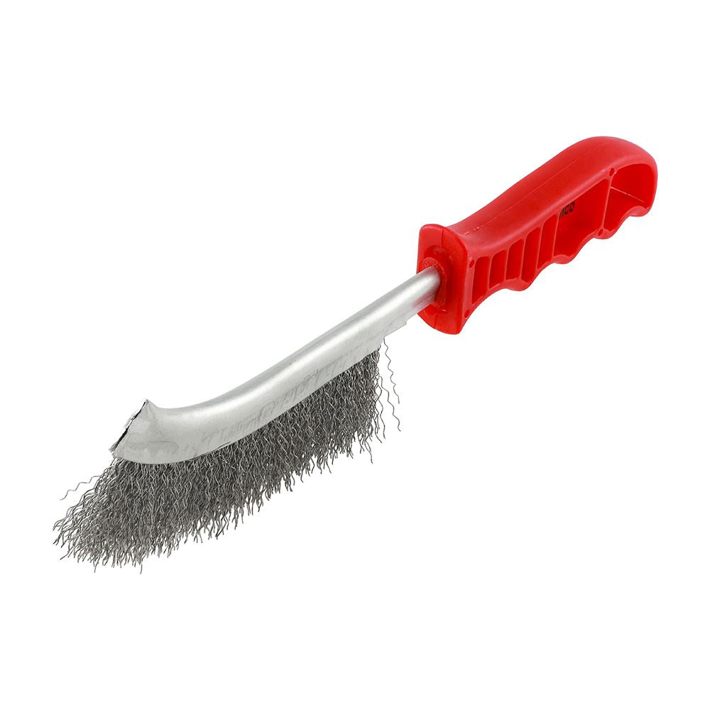 TIMCO Red Handle Wire Brush Steel 255mm Red Pack 1