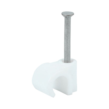 TIMCO Round Cable Clip White To fit 7.0mm White Pack 100