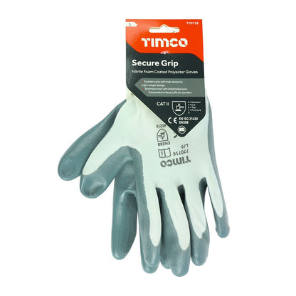 TIMCO Secure Grip Glove Nitrile Foam Large Pack 1