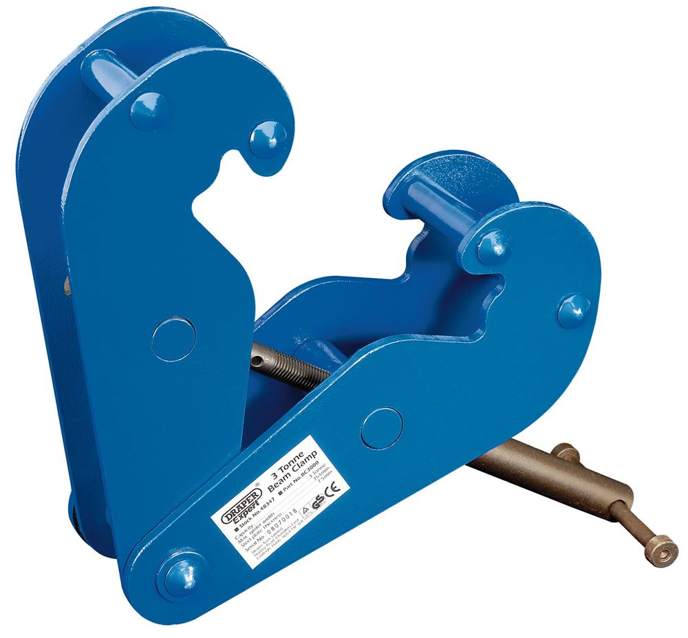 48347 Draper Expert Expert Beam Clamp, 3 Tonne BC3000 Work Light Beam Clamps Professional Trade DIY Workshop Garage Use