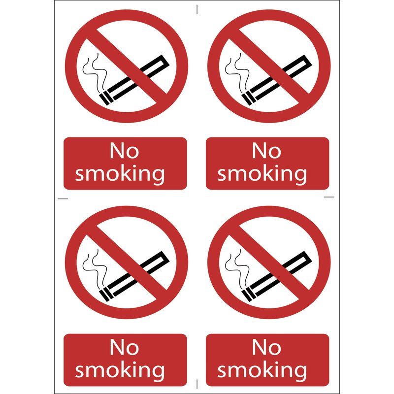 72166 Draper No Smoking Prohibition Sign (Pack of 4) SS16 Prohibition Warning Signs Professional Trade DIY Workshop Garage Use