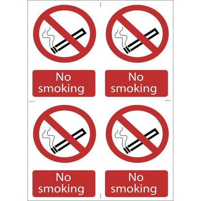 72166 Draper No Smoking Prohibition Sign (Pack of 4) SS16 Prohibition Warning Signs Professional Trade DIY Workshop Garage Use