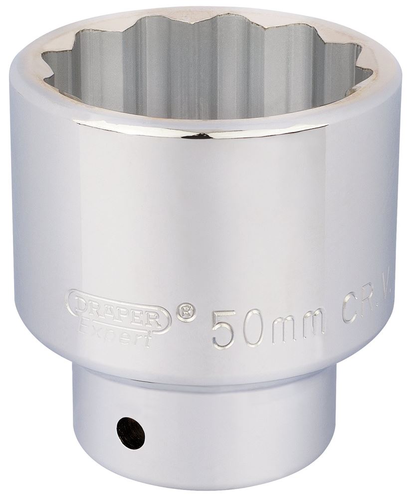 Draper 50MM 12PT SOCKET 3/4DR BULK 16707 3/4" Sq. Dr. Metric Sockets (Polished Chrome)