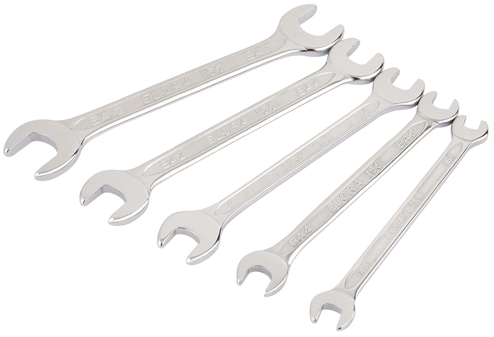 Draper 0-8BA MIDGET DOE SPANNER SET 05210 Midget BA Open End Spanner Set (5 Piece)