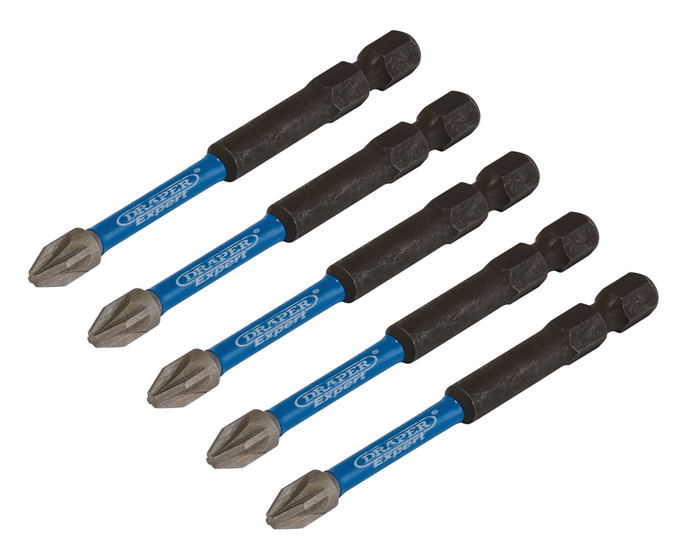 Draper PZ2X75MM IMPACT S/D BIT 5PK 05675 PZ-Type Impact Screwdriver Bits, 1/4" Hex