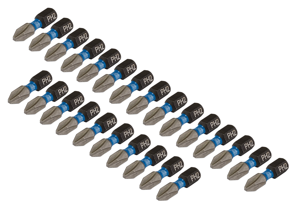 Draper PH2X25MM IMPACT S/D BIT 25PK 05691 Cross Slot/PH Type Impact Screwdriver Bits, 1/4" Hex