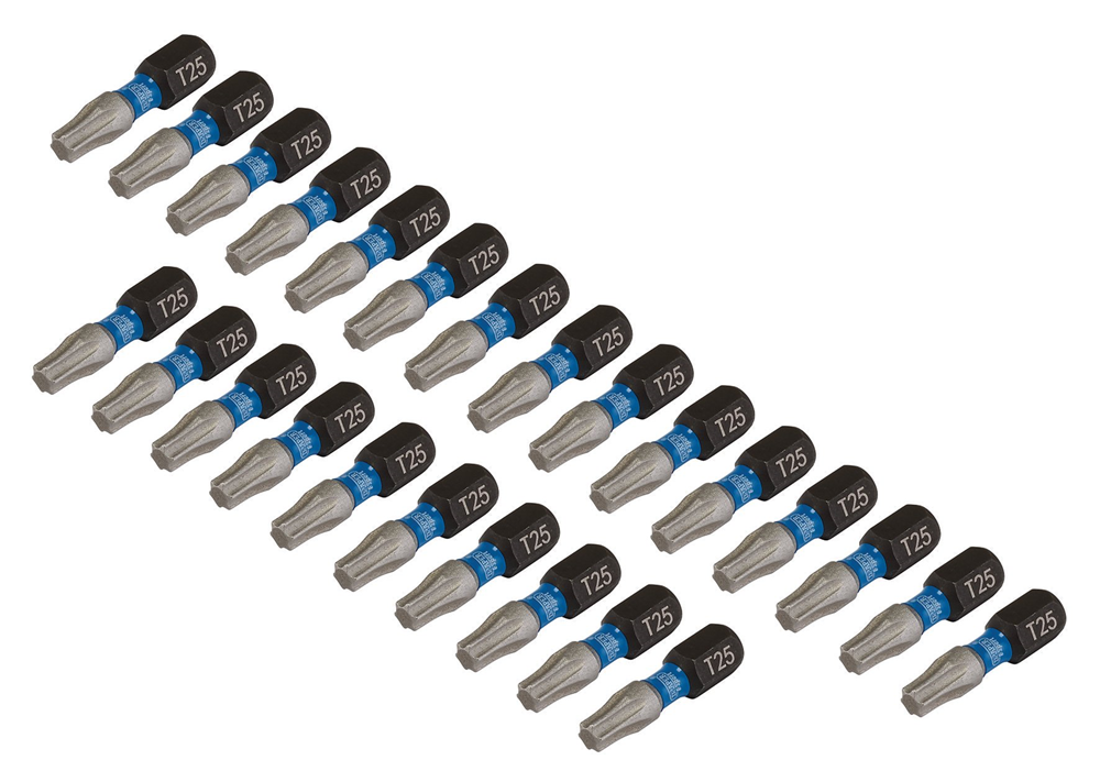 Draper T25X25MM IMPACT S/D BIT 25PK 05695 TX-STARÂ® Impact Screwdriver Bits, 1/4" Hex