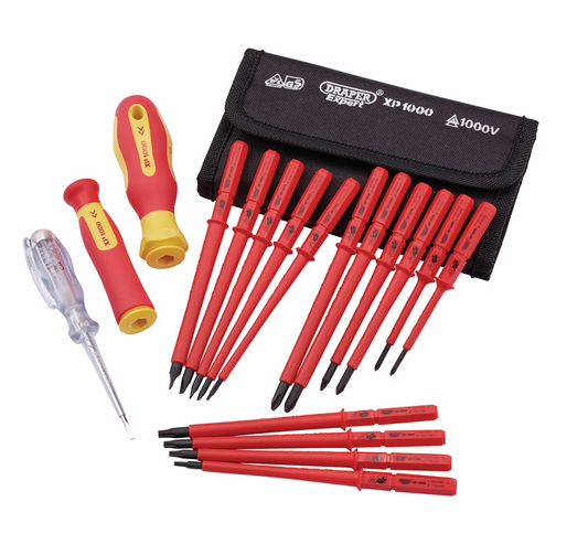 Draper 18PC INTERCHANGEABLE INSUL S/D 05776 VDE Interchangeable Blade Screwdriver Set (18 Piece)