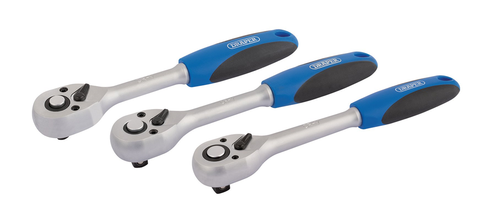 Draper 72-Tooth Reversible Soft Grip Ratchet Set (3 Piece)05911 05911 72-Tooth Reversible Soft Grip Ratchet Set (3 Piece)