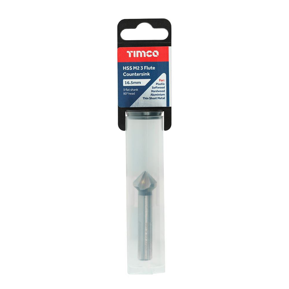 TIMCO 3 Flute Countersink M2 HSS 16.5mm Pack 1