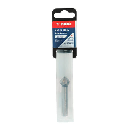 TIMCO 3 Flute Countersink M2 HSS 16.5mm Pack 1