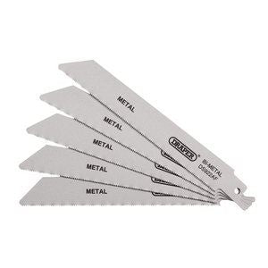 43444 Draper Bi-metal Reciprocating Saw Blades for Metal Cutting, 150mm, 24tpi (Pack o Professional Trade DIY Workshop Garage Use
