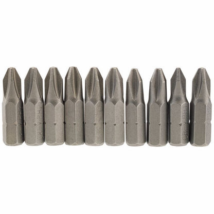 Draper 10PC 25MM NO2 C.SLOT S/D BIT 64072 1/4" Hex. Cross Slot E Shank Insert Bits