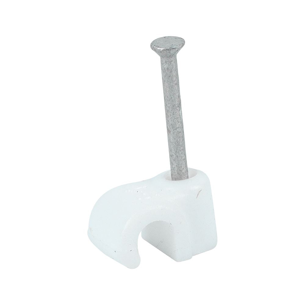TIMCO Round Cable Clip White To fit 4.5mm White Pack 100