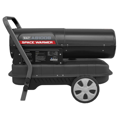Sealey AB1008 Space Warmer Kerosene/Diesel Heater with Wheels 100,000Btu/hr | 100,000Btu/hr(30kW), 230V~50Hz, Thermostat, Wheels