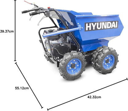 Hyundai 196cc 4-Wheel Drive 500kg Payload Mini Dumper / Power Barrow | HYMD500