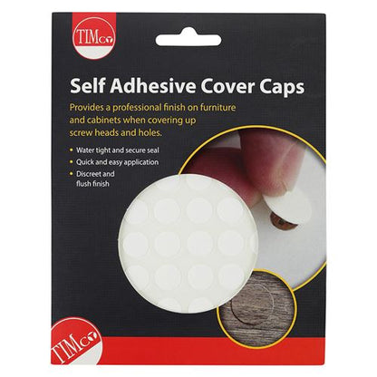 TIMCO Adhesive Caps White Matt 13mm White Pack 112