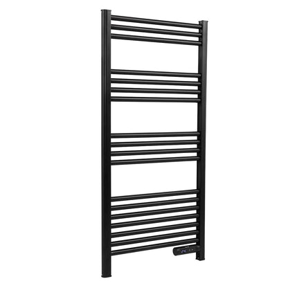 Baridi DH371 Electric Heated Towel Rail 1085 x 535mm with LED Display - Black | 425W, 230V - 50HZ, Overheat Protection | LED temperature display.