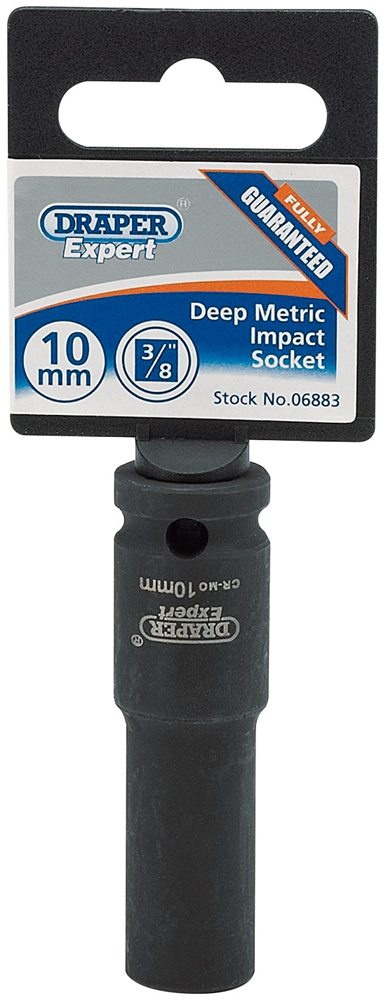 Draper 10MM IMPACT DEEP SOCKET 3/8DR 06883 3/8" Sq. Dr. Draper Expert HI-TORQÂ® Metric Deep Impact Sockets