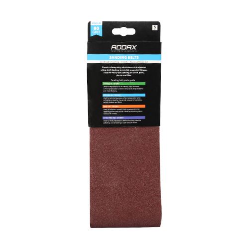 TIMCO Sanding Belts P80 100 x 610mm Red Pack 5