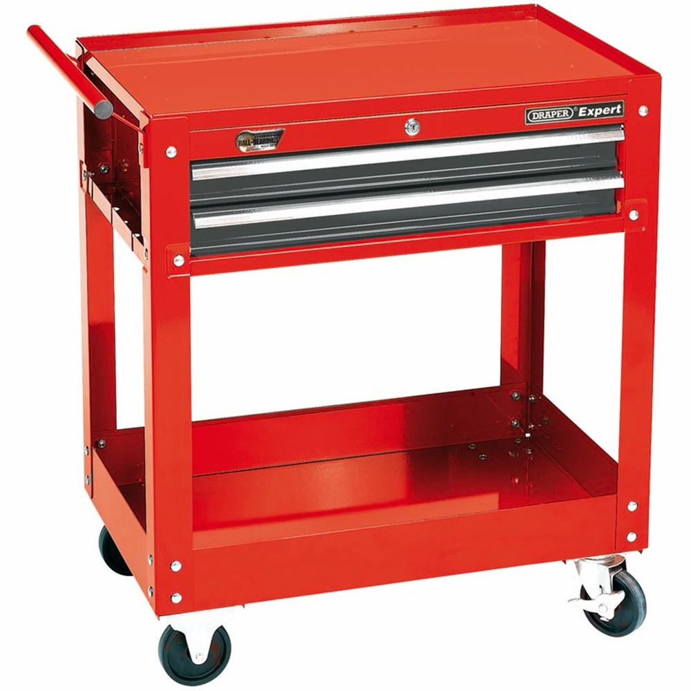 Draper 2 DRAWER TOOL TROLLEY 07635 2 Tier Tool Trolley with Two Drawers