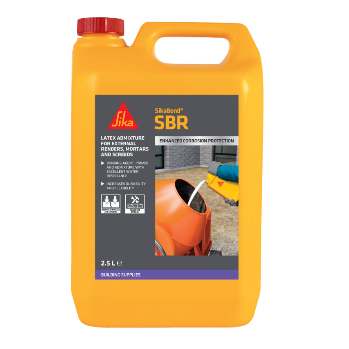 4 x SikaBond SBR+ Waterproof Bonding Agent & Mortar Admixture 5L Plaster Render