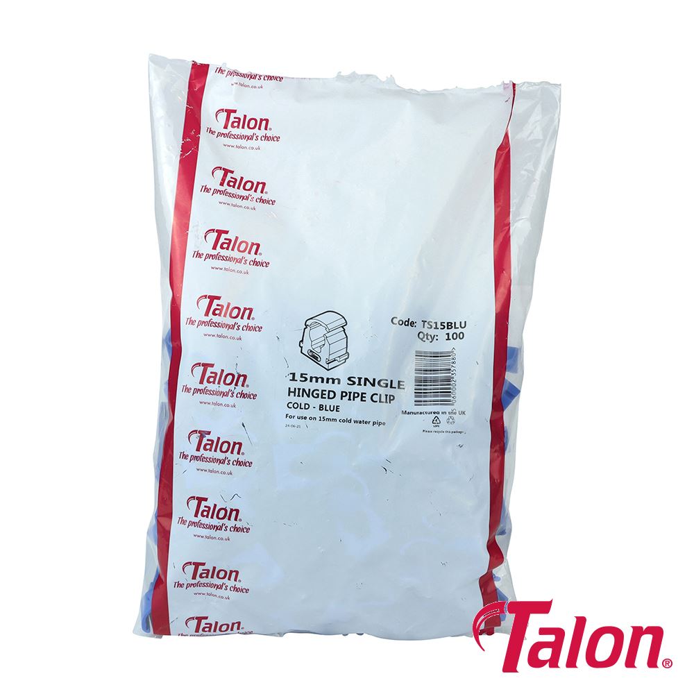 TIMCO Single Hinged ID Clip - Blue 15mm Blue Pack 100