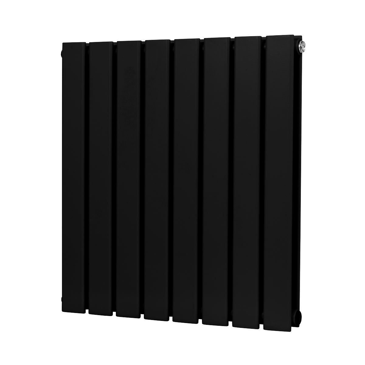 Baridi DH344 Horizontal Radiator Contemporary Double Flat Panel Design 600 x 560mm - Black | Steel | Horizontal flat panel design delivers a BTU