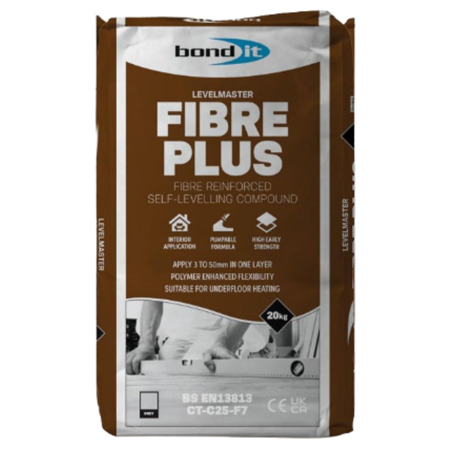 Bond It Levelmaster Fibre Plus BDHFP20 Self Levelling Compound 20kg UFH