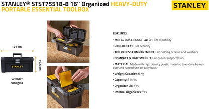STANLEY STST1-75518 Basic Toolbox with Organiser Top 41cm (16in)