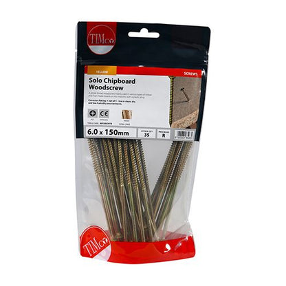 TIMCO Solo Woodscrew PZ3 CSK - ZYP 6.0 x 150 Gold Pack 35