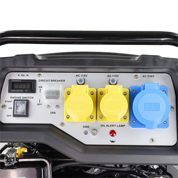 Hyundai HY9000LEK-2 Petrol Generator 7kW 8.75kVA Recoil Electric Start Portable Site Power Backup Power Portable Backup Site Power