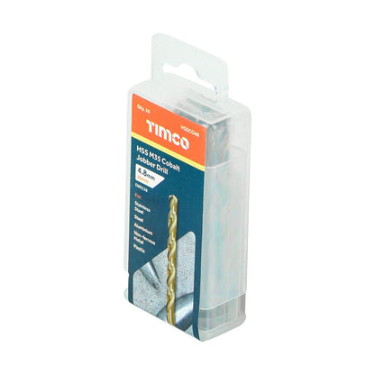 TIMCO HSS-CO Jobber Drill Bit Cobalt 4.8mm Pack 10