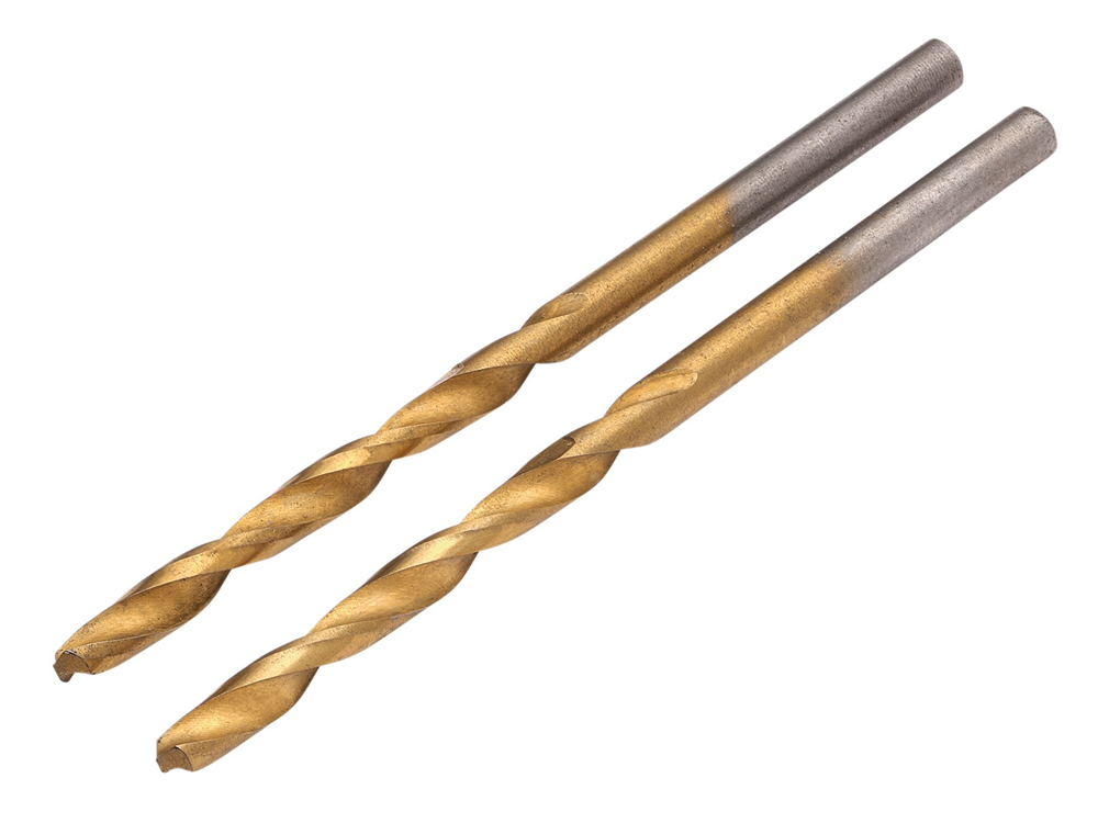 Draper TITANIUM DRILL BIT 4.5MM X2 08866 HSS Titanium Nitride Coated Drill Bits