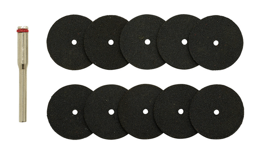 Draper 10PC CUTTING WHEELS & HOLDER 08957 Cutting Wheels and Holder for D20 Engraver/Grinder (10 Piece)